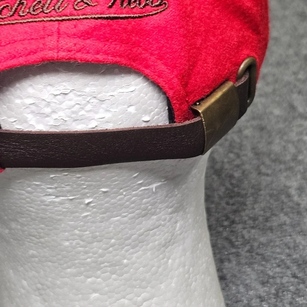 Chicago Bulls Hat Mitchell‎ Ness Red Brown Wool Faux Suede Strapback Cap Fanwear